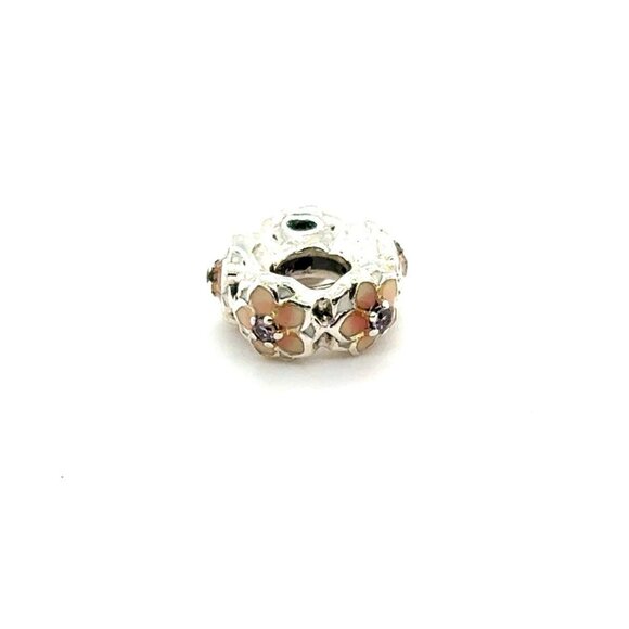 Pandora Pink Enamel Cz Flower Spacer Charm - Picture 2 of 5
